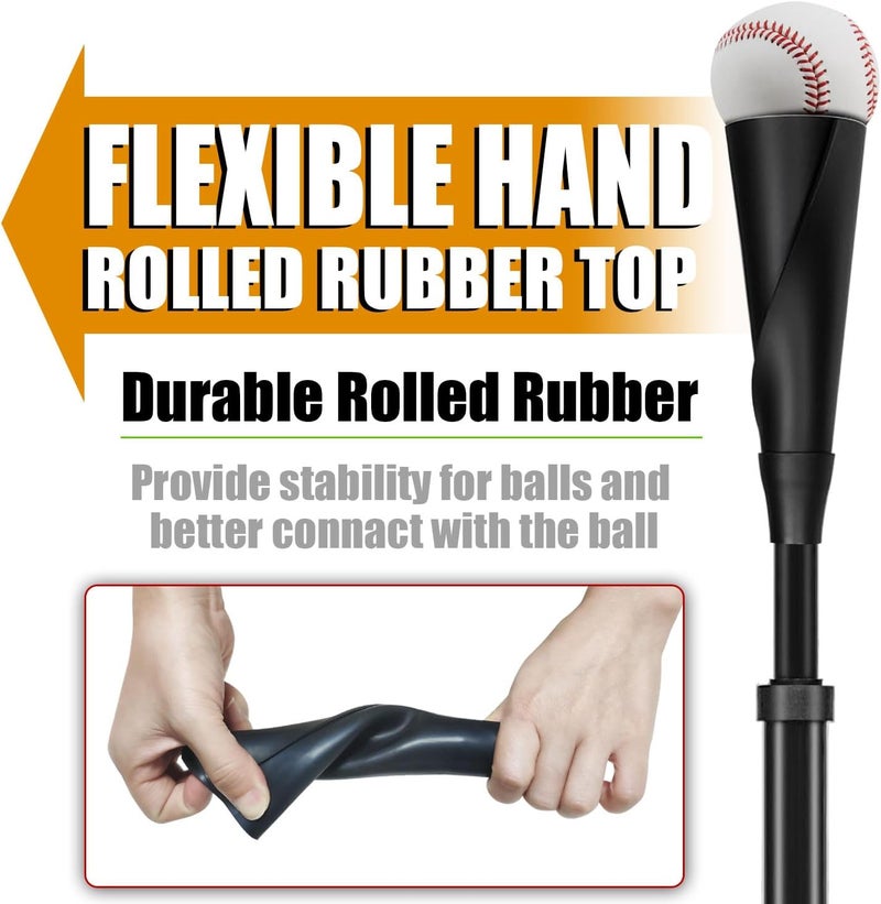 LOMGWAYS Baseball/Softball Batting Tee-(24"-46") Height Adjustable Premium Portable Baseball Tee with Removable Rubber Top and Heavy Duty Base for All Ages - Image 3